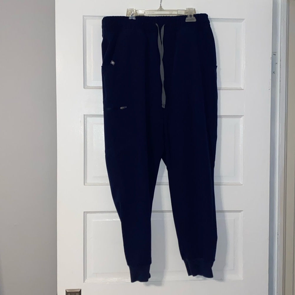 Figs High waisted Zamora scrub jogger pants navy L petite